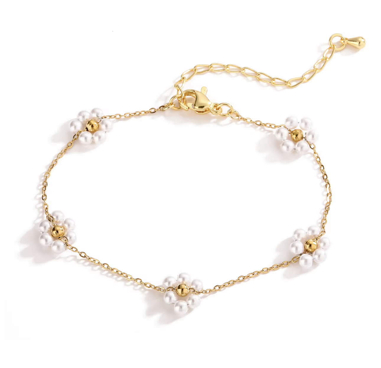 Daisy Pearl Chain Bracelet
