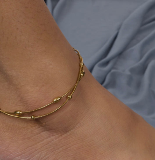 Golden Beads Anklet