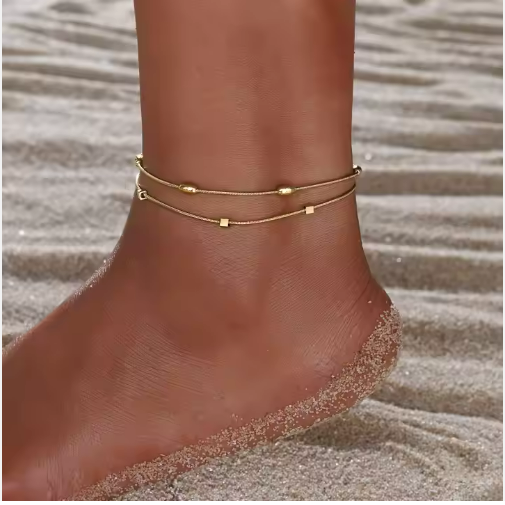 Golden Beads Anklet