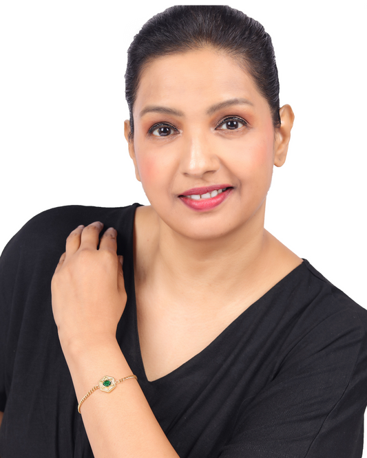 Emerald love charm Bracelet