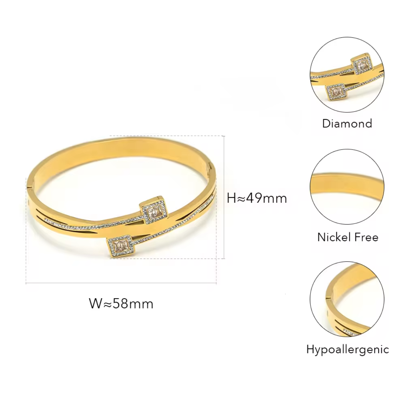 Modern dual Square cuff