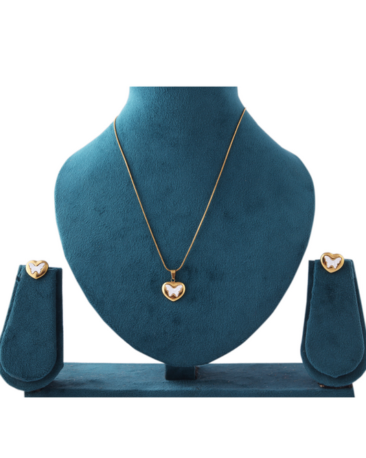 White Butterfly Heart Set