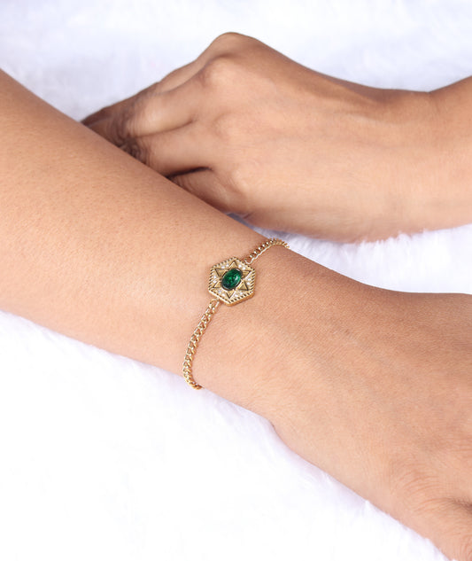Emerald love charm Bracelet